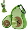 SHAOUMAN Dog Poop Bag Holder Set - Silicone Dispenser, Avocado Design With Adjustable Leash Attachment and Clip for Easy Cleanup - Includes 15 Bags