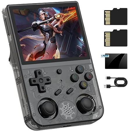 RG353V Retro Video Handheld Game Console 3.5 IPS Screen Android 11 and Linux System RK3566 64bit Game Player 64G TF Card Built-in 4450 Classic Games Bluetooth 4.2 and 5G WiFi