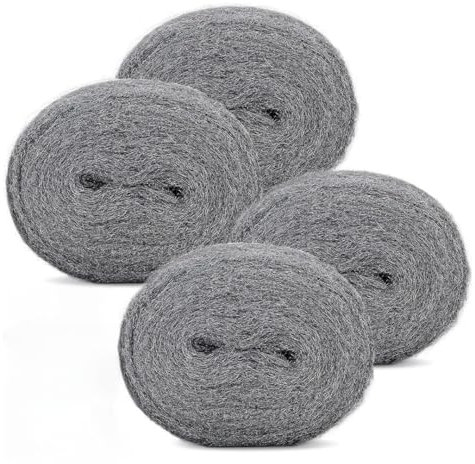 Steel Wool Mice - 4 Pack, 3m/roll - 0000 Rodent Control Gaps Blocker Stainless Coarse Wire Wool Fill Fabric DIY Kit, Easy to Use Stop Rats and Mice Insect Pest