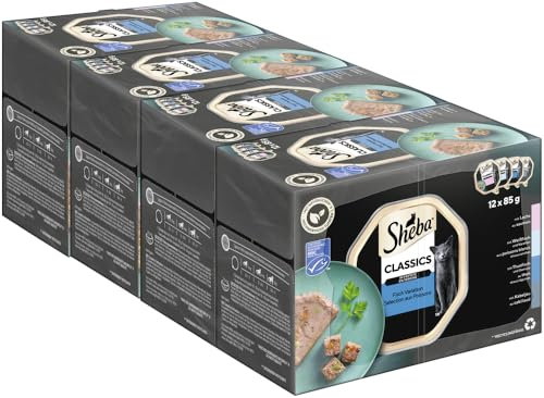 SHEBA Classics Multipack Schale Fisch Variation in Pastete MSC 4x12x85g