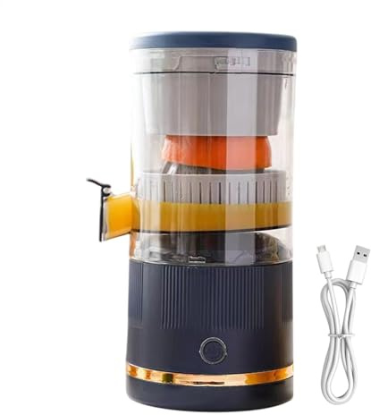 Elektrisk citruspress, elektrisk citruspress för orange, automatisk separerande juicepress, bärbar citruspress, citron, elektrisk juicepress för orange, juicebehållare 7,4 V