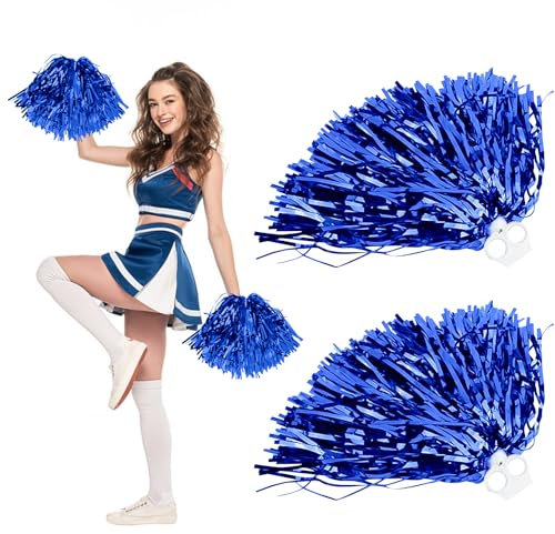Cheerleader Pompons, 2 Stück Pompoms Cheerleading mit Handle, Sportteams Pompons, Tanzpuschel, Cheers Ball, für Sportveranstaltungen Tanz Party Ballspiele Karnevalspartys Verwendet (E)