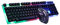 LAANCOO Tastiera e Mouse da Gioco, Set di Mouse e Tastiera da Gioco cablata USB Wired Gtx300 Combo - Meccanica retroilluminata a LED per Pc/Laptop (Nero)