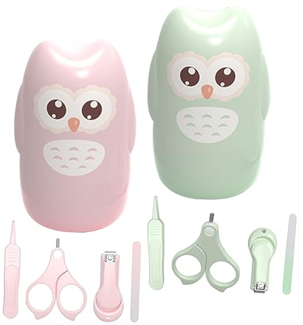Milisten Kit de Cortaúñas y Tijeras para Bebés de Acero Inoxidable con Estuche de Almacenamiento, Ligero y Fácil de Usar para Recién Nacidos y Niños Pequeños