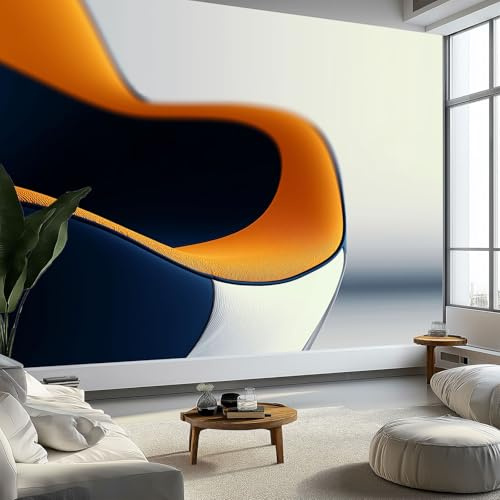 3D Effect Photo Wallpaper 3D Modern Minimalist, 98 x 69 inch (W x H) Panoramic Custom Photo Wallpaper Wall Mural - Light Gray Eco-Friendly Wall Sticker Poster Decoration