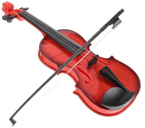 Hohopeti Giocattolo Violino Realistico per Corde Funzionanti Strumento Musicale Miniatura Portatile per Apprendimento Ritmo e Suono Decorazione Violino Senza Batterie