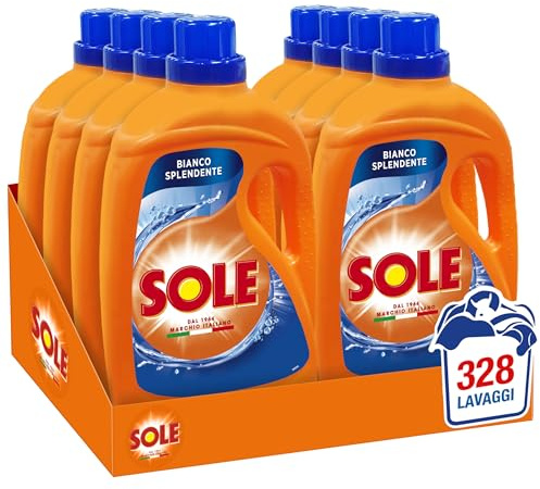 Sole Detersivo Lavatrice Liquido Proteggi Colore 328 Lavaggi, Formula Igienizzante, 8 Confezioni da 41 Lavaggi