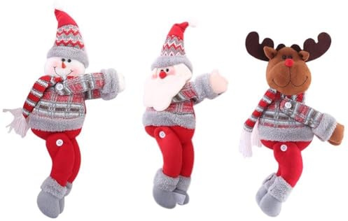Homeponnew Christfor Mas - Juego de 3 alzapaños de cortina de felpa con diseño de Papá Noel, soportes decorativos de tela suave para decoración de ventanas y vacaciones