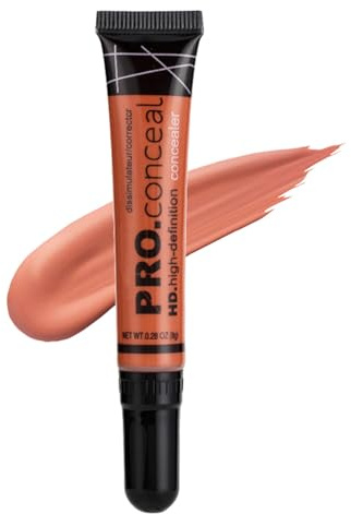 Corrector Concealer Orange, Instant Effekt Contour Concealer, Wasserfester Flüssig Abdeckstift, Wischfest & Langlebig Undereye Color Corrector, Deckt Augenringe, Konturieren & Aufhellen, Weiche Bürste