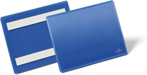 Durable Selbstklebende Kennzeichnungstasche, für Dokumente in A6 quer, Packung à 50 Stück, dunkelblau, 176307