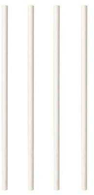 PAPSTAR 87513 - Pajitas de Papel ecológicas (100 Unidades, 6 mm de diámetro, 20 cm), Color Blanco