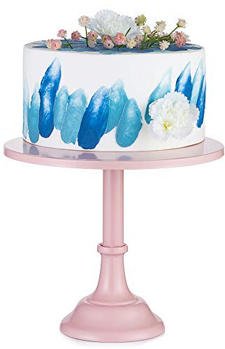 Cupcake Stand Grande Rosa 30cm, Piastra in Metallo Rotonda in Stile Semplice per Evento di Nozze, Torta di Compleanno, Basamento per Cupcake