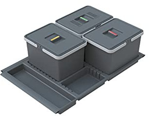 Elletipi Metropolis PTC22 08050 7F C97 PPV Pattumiera Differenziata da Cassetto, Grigio, 71x46x22 cm