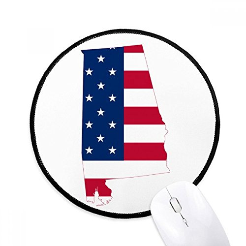 United States USA Map Stars Stripes Flag Shape Mouse Pad Desktop Office Round Mat for Computer