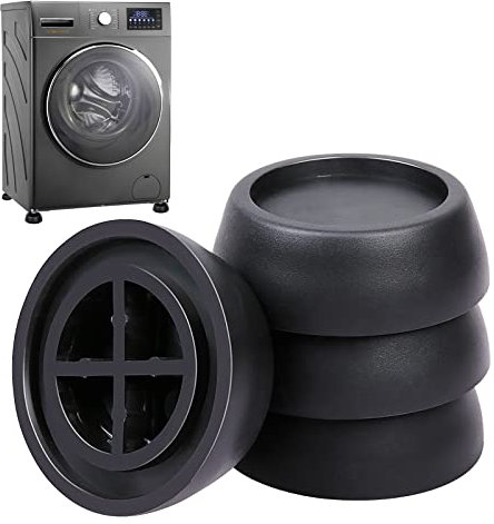 BIGKASI 4 Stück Waschmaschinen Schwingungsdämpfer Universal Vibration Dämpfer Pads Anti Vibrationsdämpfer aus Gummi für Waschmaschine & Trockner Waschmaschinenzubehör zur Bodenschutz (Ø 4,5cm)