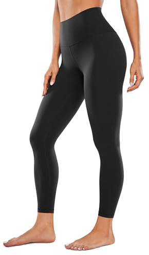 CRZ YOGA Womens Butterluxe High Waisted Yoga Leggings 25 - Double Seamed Buttery Soft Comfy Athletic Gym Workout Pants Black Large