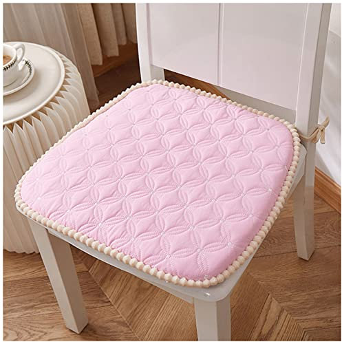 Generisch Küchenkissen mit Bändern, Esszimmerkissen 45 x 43 cm, rutschfeste Polster für Esszimmer, verstellbare, abnehmbare Polster für Esszimmer, Pink a, 6 Stück