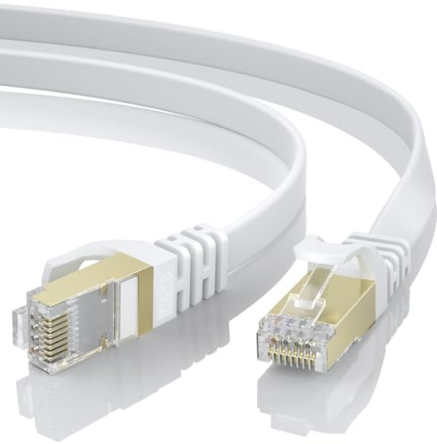 BUSOHE Câble Ethernet Cat 8 1M, Câble Réseau LAN Gigabit RJ45 Plat Haute Vitesse, Cordon de Brassage Internet 40Gbps 2000MHz compatible avec Commutateur,Routeur,Modem,Panneau de Brassage,PC