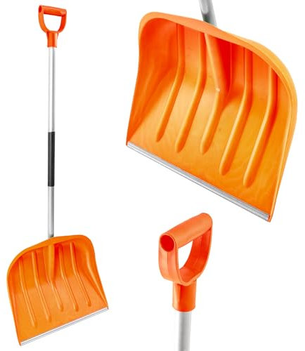 KB Tools Snow Shovel for Driveway – Heavy Duty Polypropylene Snow Shovels with Aluminium Handle – Cordless Snow Shovel for Garden, Yard, Patio – Recycled Material – Made in EU
