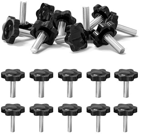 YFLeomry 25 tornillos moleteados M6, M6 x 30 mm, tornillo de mariposa para taller, construcción de muebles, electrónica, tornillos manuales sin herramientas