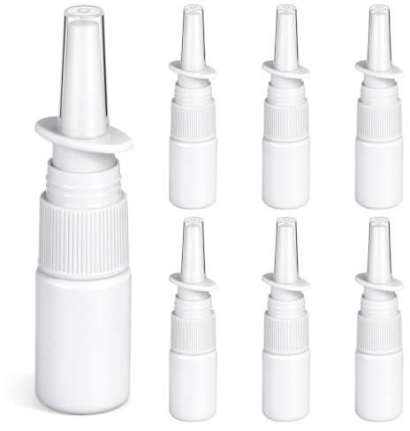 Gadpiparty 20 stycken näsflaskor, nässprayflaskor fin spruta plast resestorlek tom plast (10 ml)