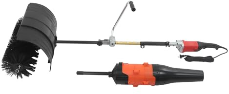 Spazzatrice elettrica 2 in 1 con ventilatore, spazzatrice manuale per esterni, 1,9 m, soffiatore e spazzatrice per prato, cortile, terrazzo