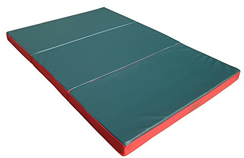 NIRO SPORT Materassino di Caduta 150 x 100 x 8 cm Pieghevole Tappetino da Allenamento Tappetino da Ginnastica per Esercizi Fitness Stuoia Sportiva Gym Mat Impermeabile - Verde/Rosso