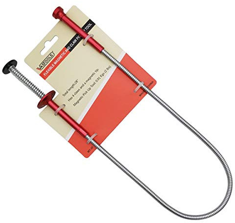 VASTOOLS Flexibler Krallengreifer mit Magnetstab /71cm, 2-in-1 Biegsam Magnetheber, 4-Finger Greifer, Rostfreier Flexibler und Steif Schaft