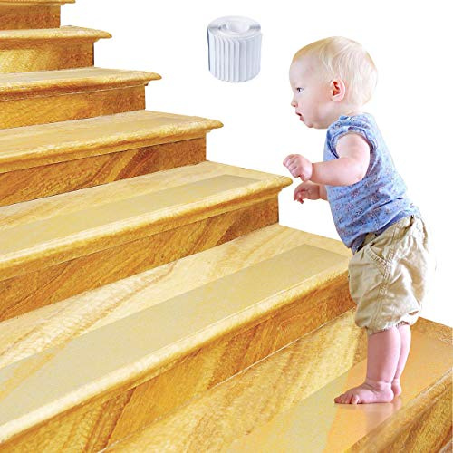 10cm x 60cm Rutschfester Treppen-Klebestreifen Transparent, 15 x Rutschfester, Selbstklebender Stufenstreifen - Sicherheit zu Hause und im Freien für Babys, Kinder, Erwachsene, Ältere, Haustiere