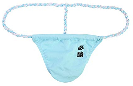 Newsywell Hommes String Coton G String T-Back Tanga Micro Slip Respirant Taille Basse Bikini pour Hommes sous-Vêtements Bleu Clair Grand