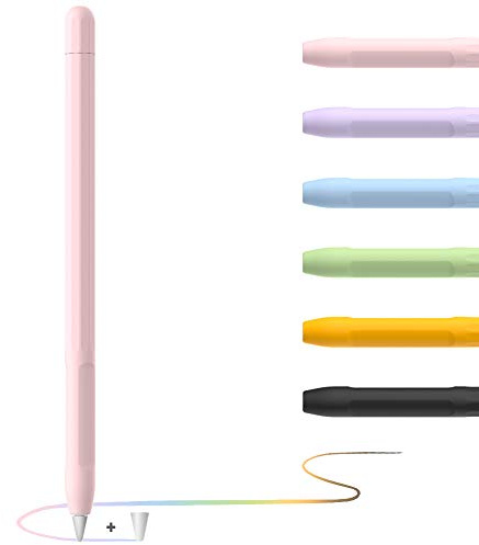 YINVA Apple Pencil Grip Skin Holder Cover Sleeve with Protective Nib Cover for iPad Pencil (1st Generation, Pink)