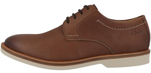 Clarks Homme Atticus Ltlace Shoes, Dark Tan Lea, 42.5 EU