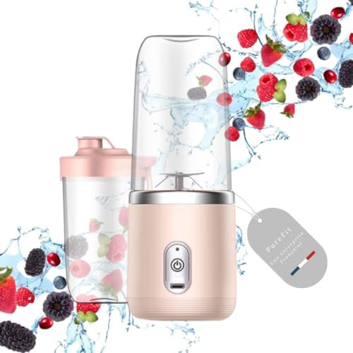 Purefit Blender Portable Puissant | Mini Mixeur Rechargeable pour Smoothies et Shakes | Mixeur Nomade Léger et Compact | Blender Sans Fil pour une Utilisation en Déplacement