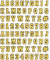 74 Stück Gelb Brief Schuhanstecker Für Croc Schuh Anstecker Schuhanhänger Buchstabe ABC-Z Nummer Zeichen Zubehör Letter Number Charms Pins Für Clogs Dekorationen