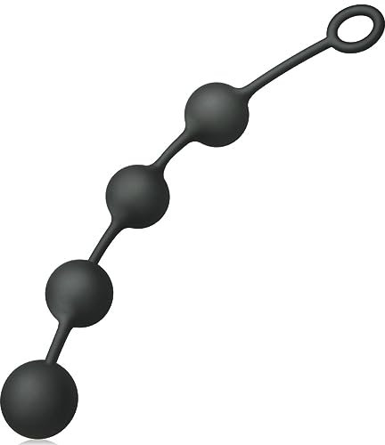 SXOVO Silikon Analkugeln 51cm Anal Beads Buttplug mit 4 Kugeln O-Ring Analkette für Anal Masturbieren Stimulation Dilatatoren Analspielzeug für Anfänger zu Meister Sexspielzeug für Männer Frauen (L)