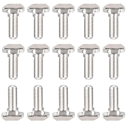 M8 x 25mm T-Slot Drop-in Stud Sliding Bolts, Carbon Steel Hammer Head Bolt T Screw, T-Bolt T Shape Stud Sliding Screw for 40 Series Aluminum Profile, 20PCS