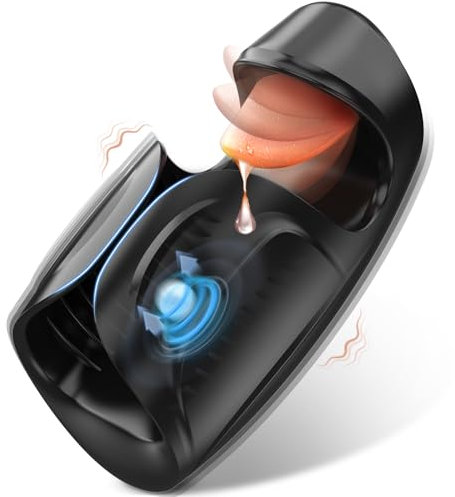 Masturvatore per Uomo Sexytoysys Masturbatore Con 10 Funzioni di Leccamento Della Lingua e 10 Vibrazioni di Tocco Masturbtore per Pene Vibratore Vagina Sex Toy Uomo Sexytoysys Coppia