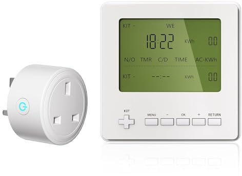 ASOFTY Digital Timer Plug Socket, 19 ON-Off Programs Digital Programmable Timer with Wireless Plug, 24 Hour/Weekly Programmable Outlet Timer with Countdown Setting for Lights, Home Appliances