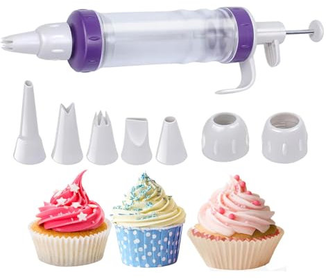 Kuchen Dekorieren Pistole,Transparentem Behälter,Frosting Rohr Kit,Tortenspritze Krapfenspritze Sahnespritze,Tortenspritze Garnierspritze Mit 5 Tüllen Für Kuchen Und Kekse Backen Dekoration Werkzeug