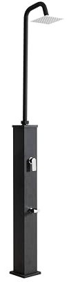 STEINBACH Solardusche Deluxe Supreme – 049015Y – Platzsparende Gartendusche mit 26 l Aluminiumtank und Ultra-Flacher sowie schwenkbarer Regendusche – 223 cm hoch