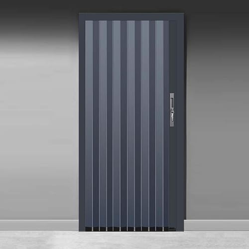 Puerta de acordeón interna con cerradura, panel plegable para puerta de armario que ahorra espacio, aluminio, diseño deslizante