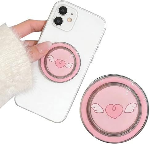 YAYNO Impugnatura Smartphone Supporto Ad Anello Magnetico Per Cellulare Phone Grip Supporto e Maniglia Estensibili Impugnatura Telefoni Magnetico Cellulari Grip Base Supporti,Rosa