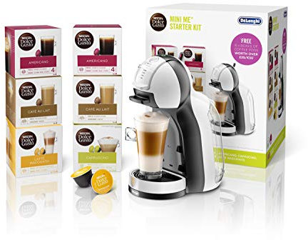 De'Longhi EDG305.WB Dolce Gusto Mini Me Coffee Machine Starter Kit by De'Longhi,1460 W, White/Black