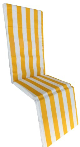 Markotex Cuscino per sedia sdraio - lettino - sedia - SFODERABILE - Tessuto in Cotone e Canapa. (Giallo, 170)