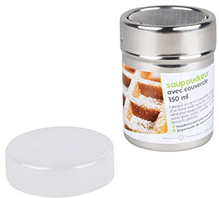Sockerströare i rostfritt stål 150 ml