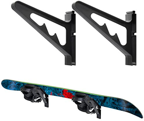 Poskad Snowboard-Wandhalterung, Wandhalterung, verstellbare Aufbewahrungsschichten, platzsparendes Design, für Zuhause und Garage, SKi-Board-Aufbewahrung (1 Set)
