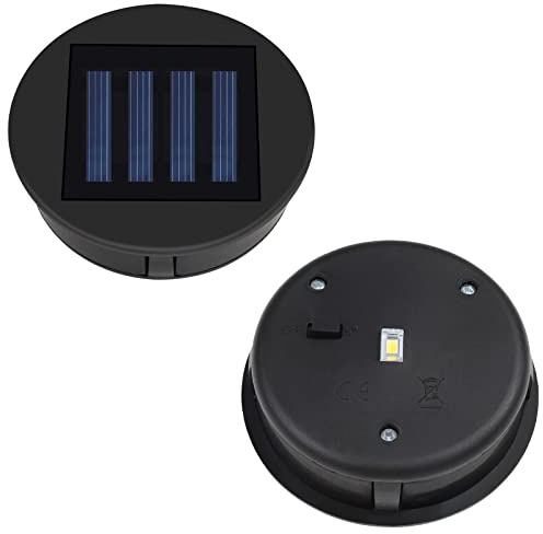 Repuesto Luz Solar, Diealles Shine 2 Piezas Lámparas Solares de Repuesto, Accesorios de Repuesto Luz Solar, Impermeable Caja Batería Solar, Farolillos con Panel Solar para Decoración de Jardín