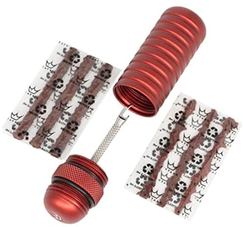 Peaty's Tubeless Bike Tyre Puncture Repair Plugger Kit - For MTB, Road & XC Bicycle Tyres - Unique Single-Sided Fork, For Rapid Puncture Repair To Fix Punctures Fast - 3x 3mm & 1.5mm Plugs - Red