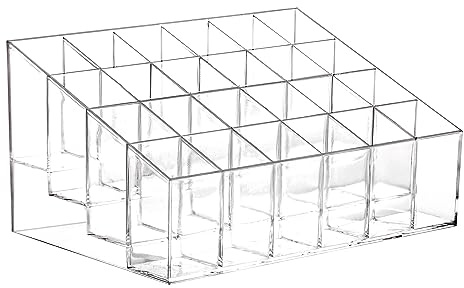 Tecbeauty Lipstick Holder, 24 Slots Clear Lipstick Organizer Acrylic Lipgloss Storage Display, Small