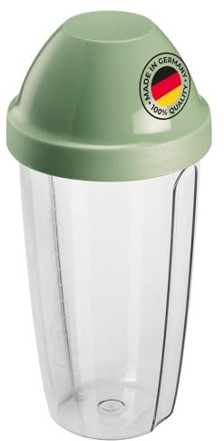 Westmark recipiente/shaker con disco mezclador extraíble, capacidad: 0,5 l, altura: 18,7 cm, plástico, sin BPA, Maxi, transparente/verde, 3090227M